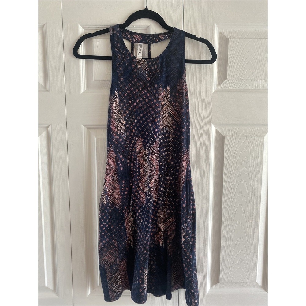 Kyodan Outdoor Geometric Active Dress Womens XS Navy Pink Pockets Racerback